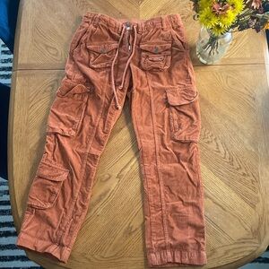 Feee People burnet orange Cargo corduroy pants (M)